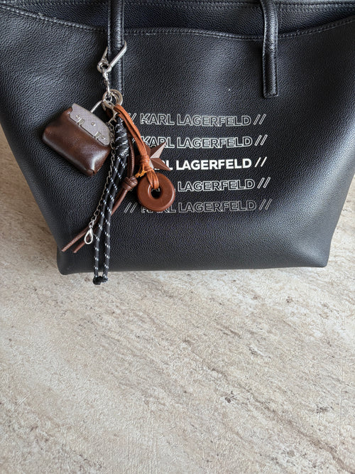 Bag charm Mini marron