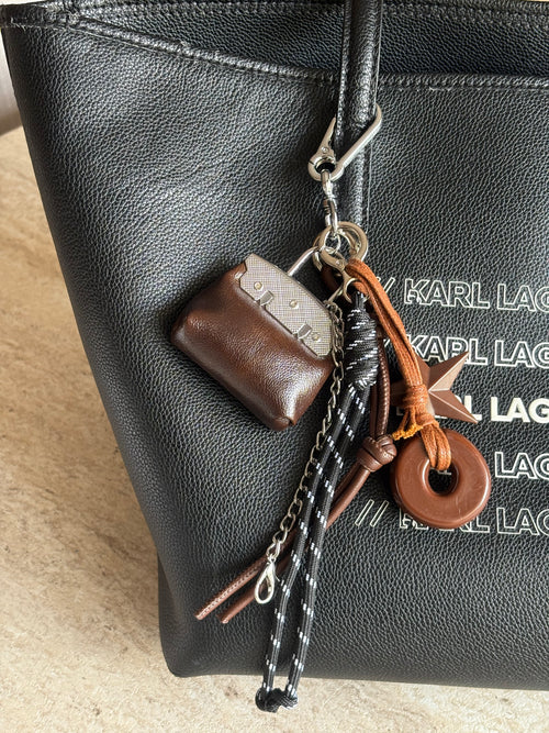 Bag charm Mini marron