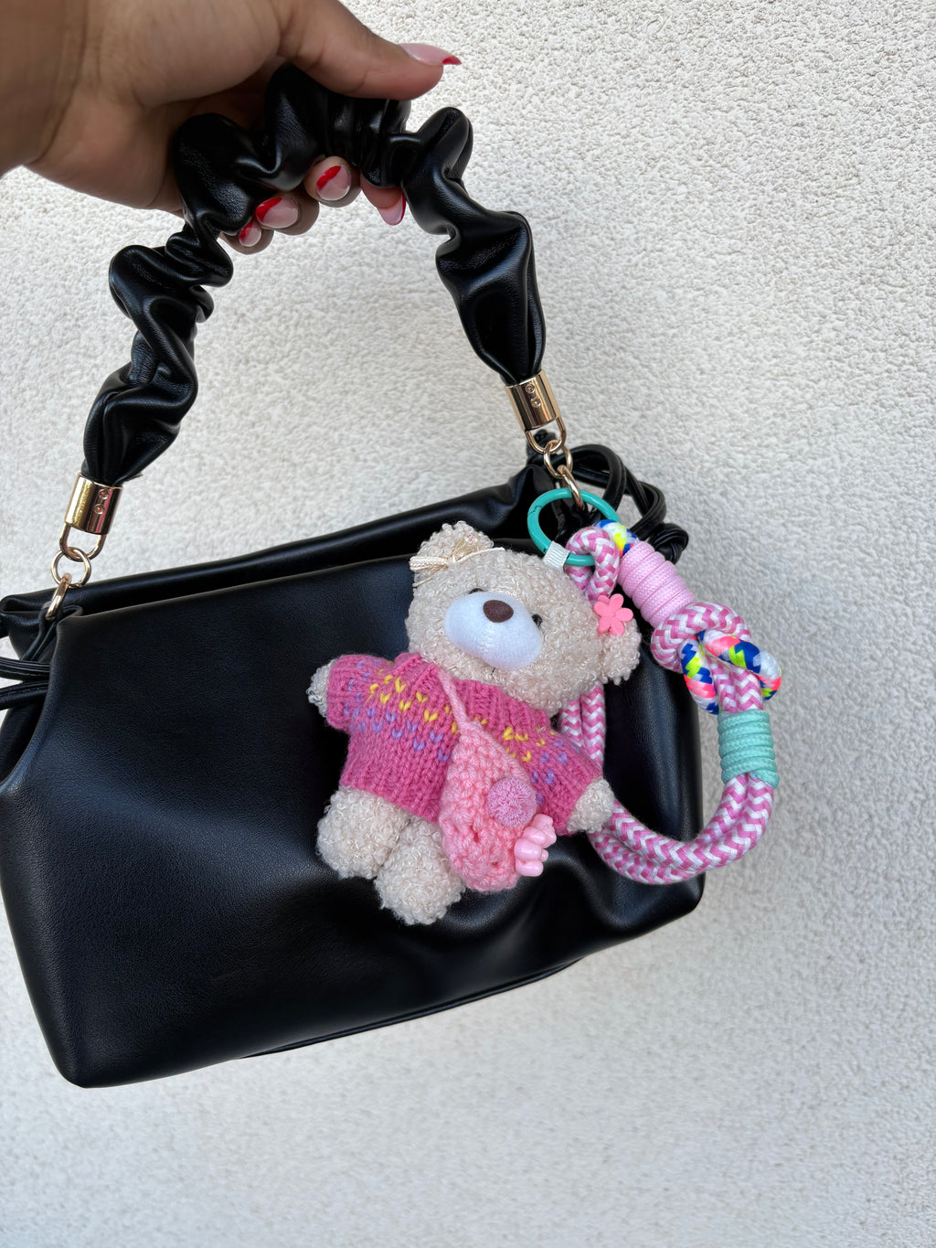 Bag charm Teddy sweet rose