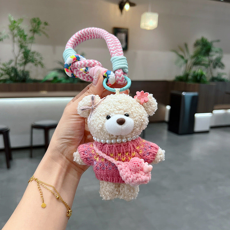 Bag charm Teddy sweet rose