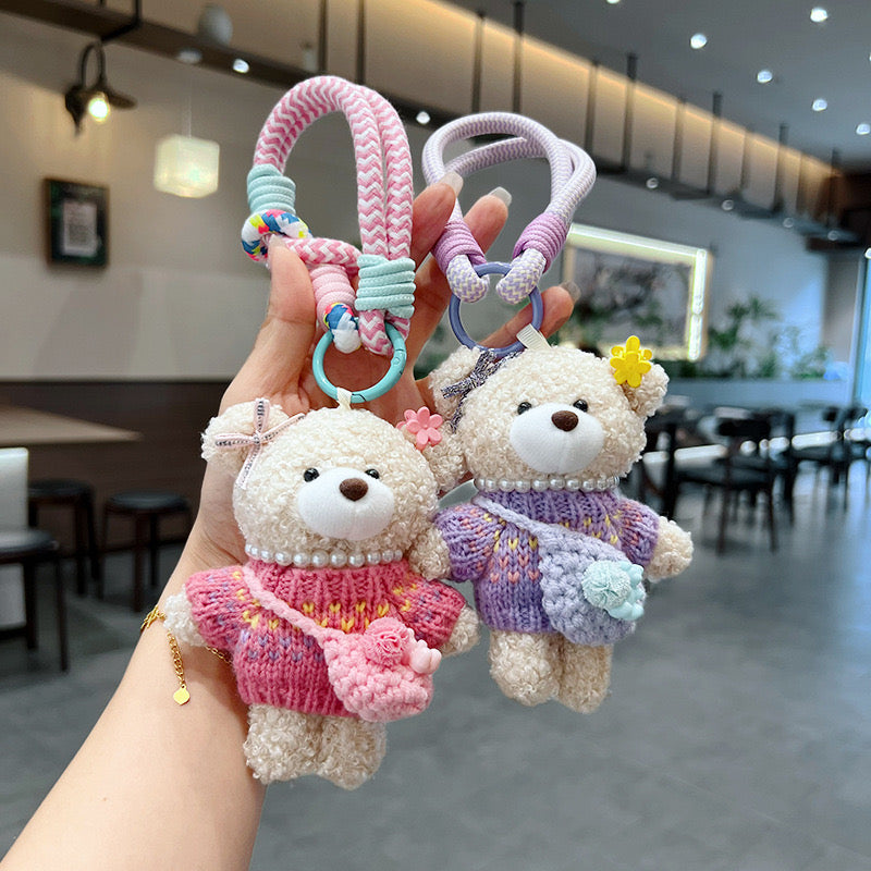 Bag charm Teddy sweet rose